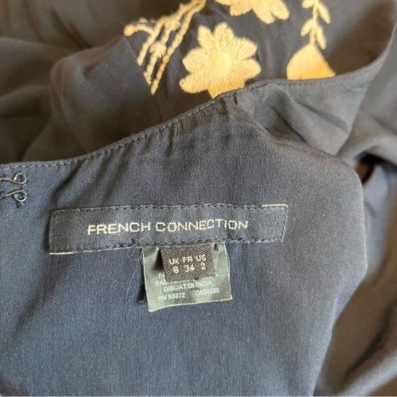 French Connection 'Kiko' Embroidered Crepe Babydoll Dress Size 2 - Picture 14 of 16